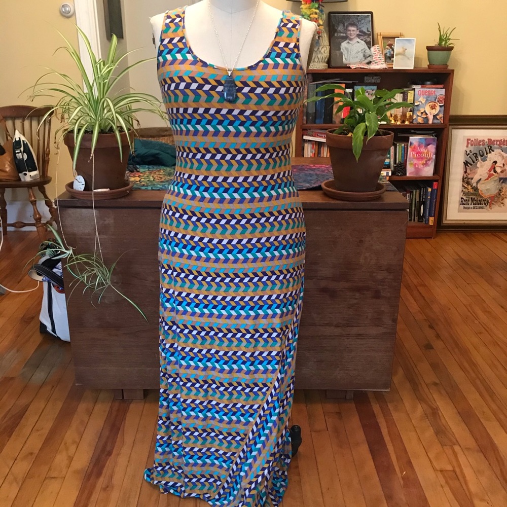Calvin Klein jersey patterned maxi dress